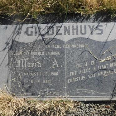GILDENHUYS Maria A. nee MARAIS 1906-1985