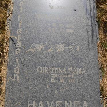 HAVENGA Nicolaas Casparus 1935-1988 &amp; Christina Maria PIENAAR 1956-