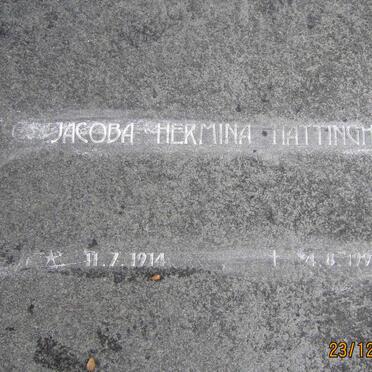 HATTINGH Jacoba Hermina 1914-1997