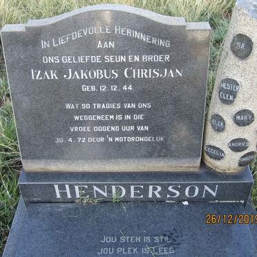 HENDERSON Izak Jakobus Chrisjan 1944-1972