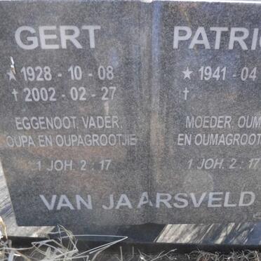 JAARSVELD Gert, van 1928-2002 &amp; Patricia 1941-
