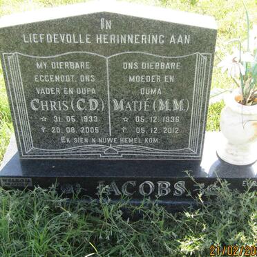 JACOBS C.D. 1933-2005 &amp;  M.M. 1936-2012
