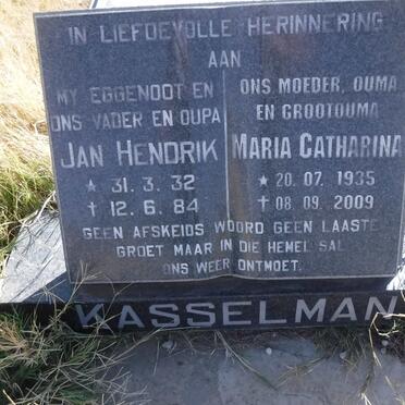 KASSELMAN Jan Hendrik 1932-1984 &amp; Maria Catharina 1935-2009