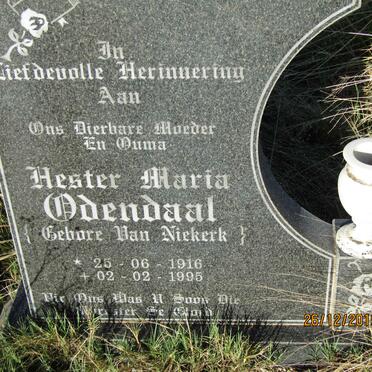 ODENDAAL Hester Maria nee VAN NIEKERK 1916-1995