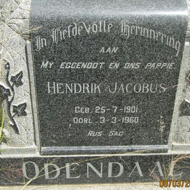ODENDAAL Hendrik Jacobus 1901-1960