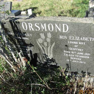 ORSMOND Ernst Dudley 1919-1975 &amp; Iris Elizabeth 1921-1973