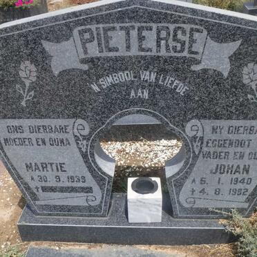 PIETERSE Johan 1940-1992 &amp; Martie 1939-