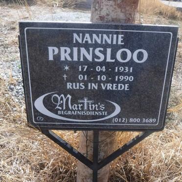 PRINSLOO Nannie 1931-1990