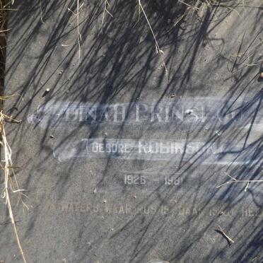 PRINSLOO Dinah nee ROBINSON 1926-1981