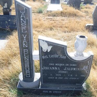 RENSBURG Johanna Jacomina, Janse van 1926-1993