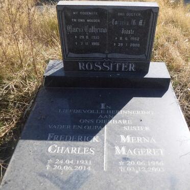 ROSSITER Frederick Charles 1931-2014 &amp; Maria Cathrina 1933-1985