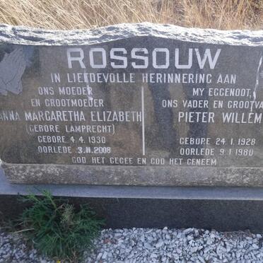 ROSSOUW Pieter Willem 1928-1980 &amp; Anna Margaretha Elizabeth LAMPRECHT 1930-2008
