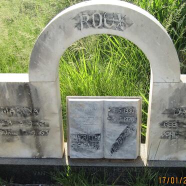 ROUX Magrietha Susara nee ROD 1930-1978 :: ROUX  Danie 1963-1963 :: ROUX  Marina 1963-1963