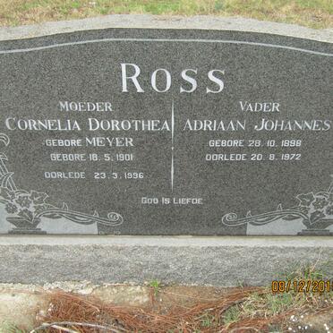 ROSS Adriaan Johannes 1898-1972 &amp; Cornelia Dorothea MEYER 1901-1996