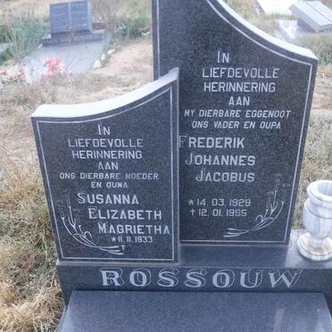 ROSSOUW Frederik Johannes Jacobus 1929-1995 &amp; Susanna Elizabeth Magrietha 1933-