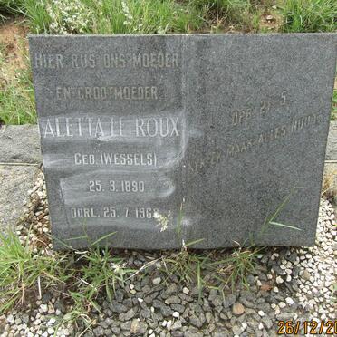 ROUX Aletta, le nee WESSELS 1890-196?