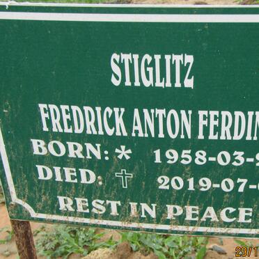 STIGLITZ Fredrick Anton Ferdinand 1958-2019