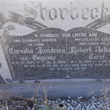 STORBECK Robert Johannes Carel 1906-1987 &amp; Cornelia Hendrina GAGIANO 1907-1989