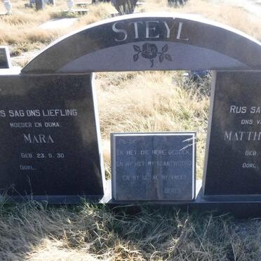 STEYL Matthew John 1922-1983 &amp; Mara 1930-
