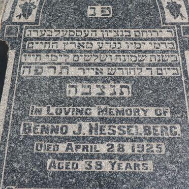 HESSELBERG Benno J. -1925