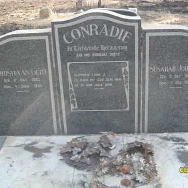 CONRADIE Christiaan Gert 1883-1945 &amp; Susarah Johanna 1887-1949
