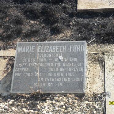 FORD Maria Elizabeth nee BERGSTEDT 1889-1981