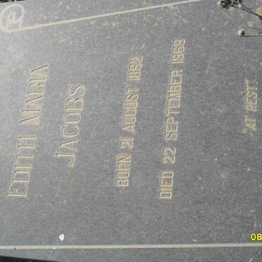 JACOBS Edith Maria 1892-1969