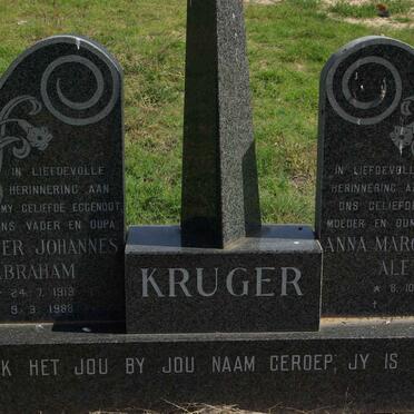KRUGER Pieter Johannes Abraham 1913-1988 &amp; Anna Margaretha Aletta 1929-