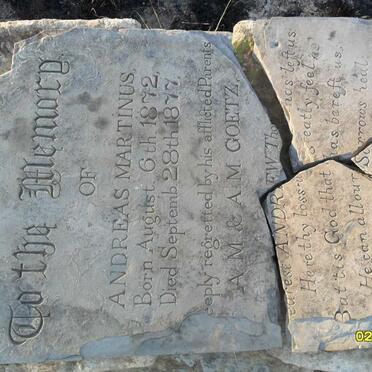 GOETZ Andreas Martinus 1872-1877 :: BANTJES Andrew Thomas