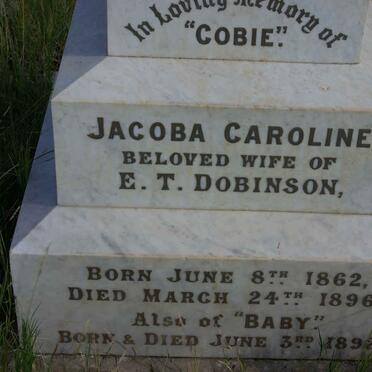 DOBINSON Jacoba Caroline 1862-1896 :: DOBINSON Baby 1892-1892