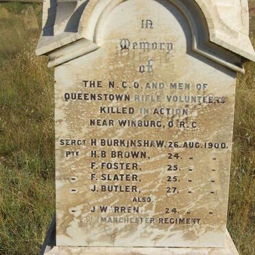 BURKINSHAW H. :: BROWN H.B. :: FOSTER F. :: SLATER F. :: BUTLER J. :: WARREN J.