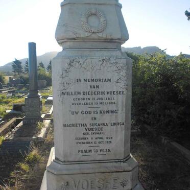 VOESEE Willem Diederik 1831-1906 &amp; Magrietha Susanna Louisa SNYMAN 1838-1925