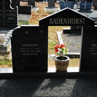 BADENHORST Adriaan 1932-2008 &amp; Marlene 1938-