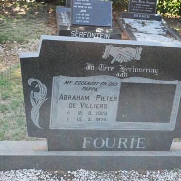 FOURIE Abraham Pieter de Villiers 1929-1974