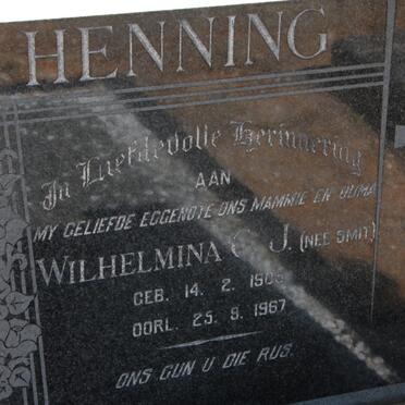 HENNING Wilhelmina C.J. nee SMIT 1905-1967