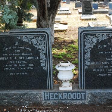 HECKROODT Wilhelmus C. 1885-1955 &amp; Louisa P.J. FOURIE 1900-1974