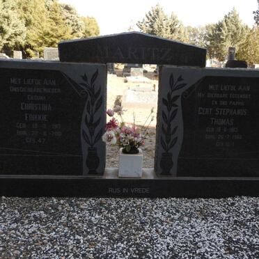 MARITZ Gert Stephanus Thomas 1913-1960 &amp; Christina Frikkie 1917-2001