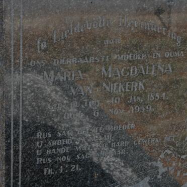 NIEKERK Maria Magdalena, van nee DU TOIT 1884-1959