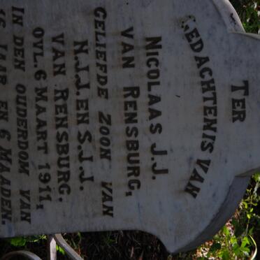 RENSBURG Nicolaas J.J., van -1911