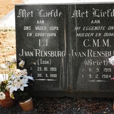 RENSBURG I.J., Janse van 1915-1999 &amp; C.M.M. 1919-1984