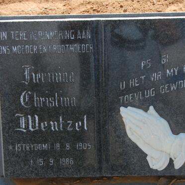 WENTZEL Hermina Christina nee STRYDOM 1905-1986