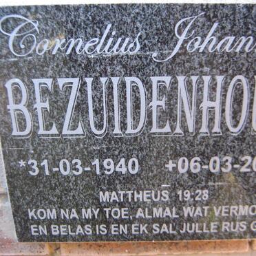 BEZUIDENHOUT Cornelius Johannes 1940-2018