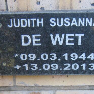 WET Judith Susanna, de 1944-2013