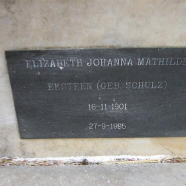 EKSTEEN Elizabeth Johanna Mathilde nee SCHULZ 1901-1995