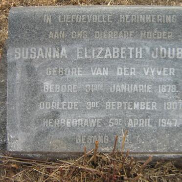 JOUBERT Susanna Elizabeth nee VAN DER VYVER 1879-1907