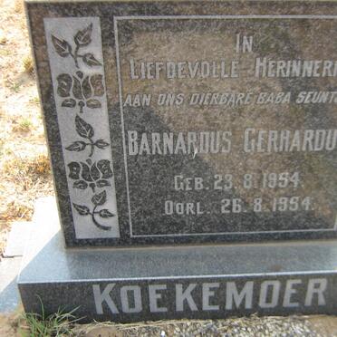 KOEKEMOER Barnardus Gerhardus 1954-1954