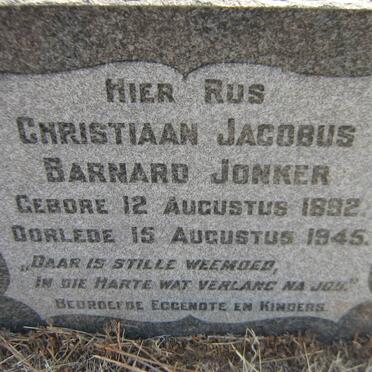 JONKER Christiaan Jacobus Barnard 1892-1945