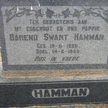 HAMMAN Barend Swart 1886-1949
