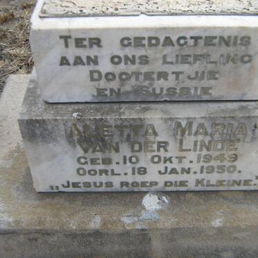 LINDE Aletta Maria, van der 1949-1950