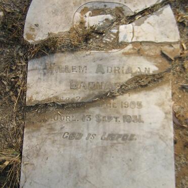 BARNARD Willem Adriaan 1905-1931